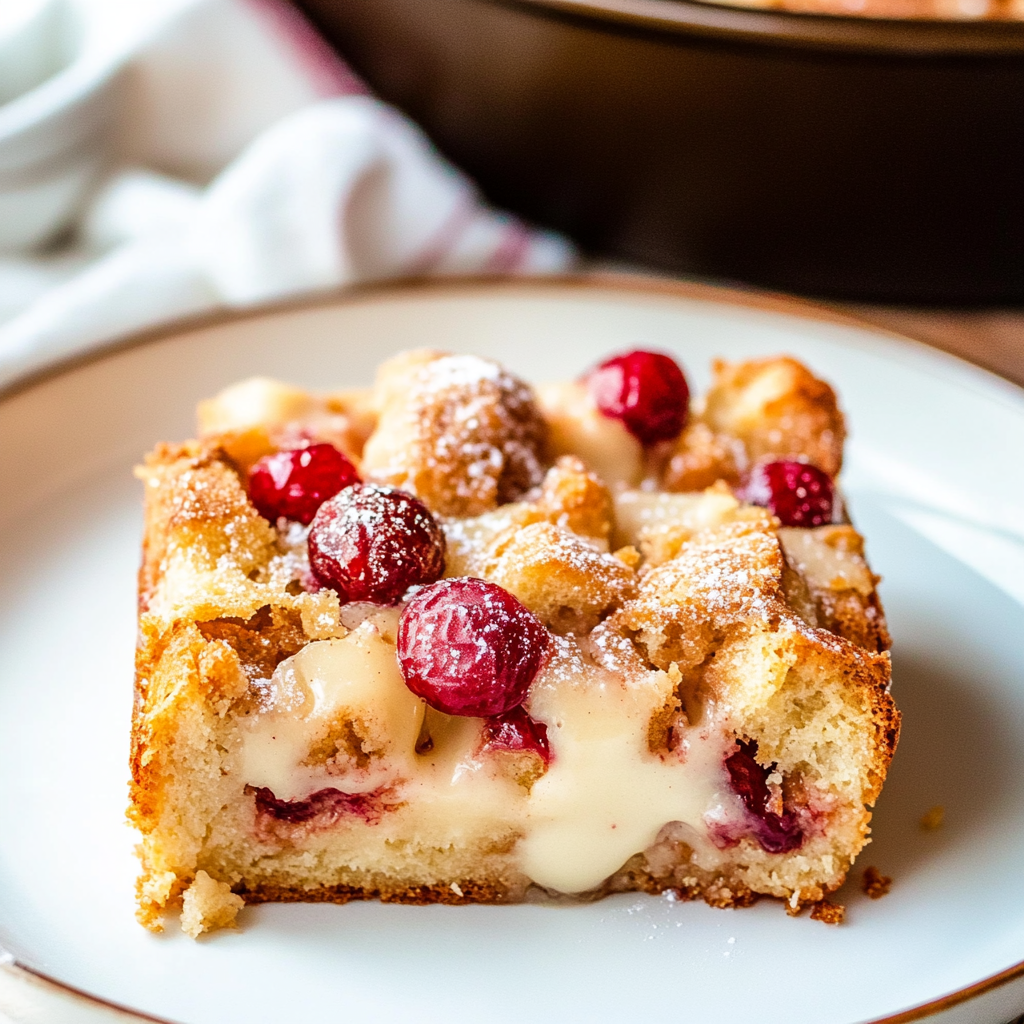 White Chocolate Cranberry Bread Pudding