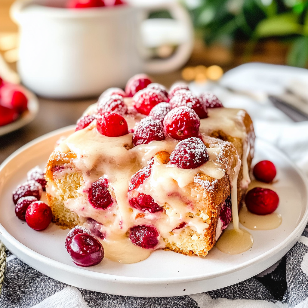 White Chocolate Cranberry Bread Pudding