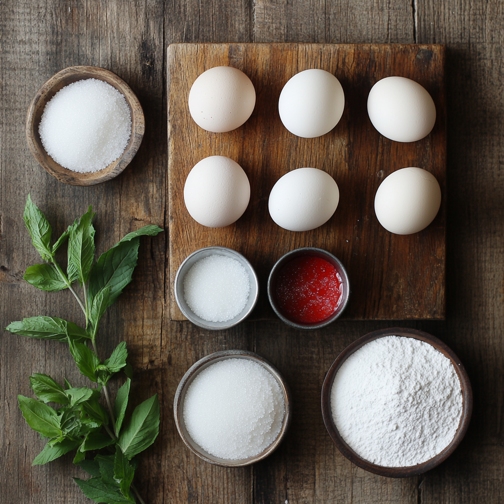 White Christmas Peppermint Meringues ingredients