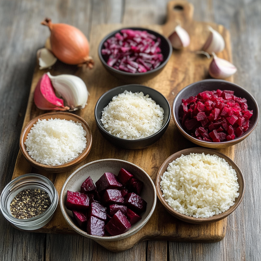 Beet Risotto ingredients