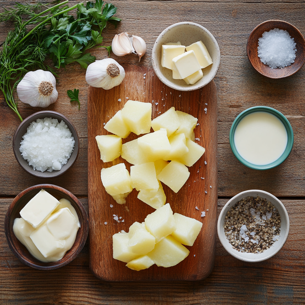 Blow-Your-Mind Creamy Garlic Mashed Potatoes ingredients