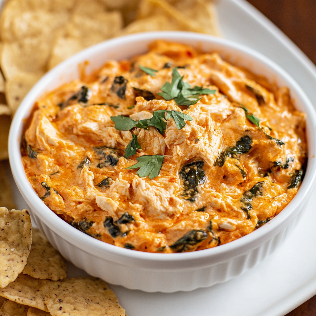Buffalo Chicken Spinach Dip