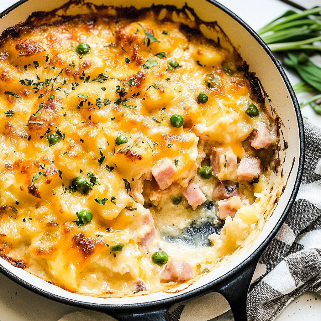 Cheesy Ham and Potato Casserole