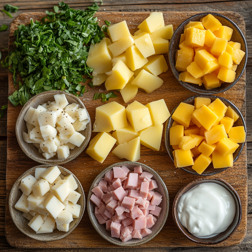 Cheesy Ham and Potato Casserole ingredients