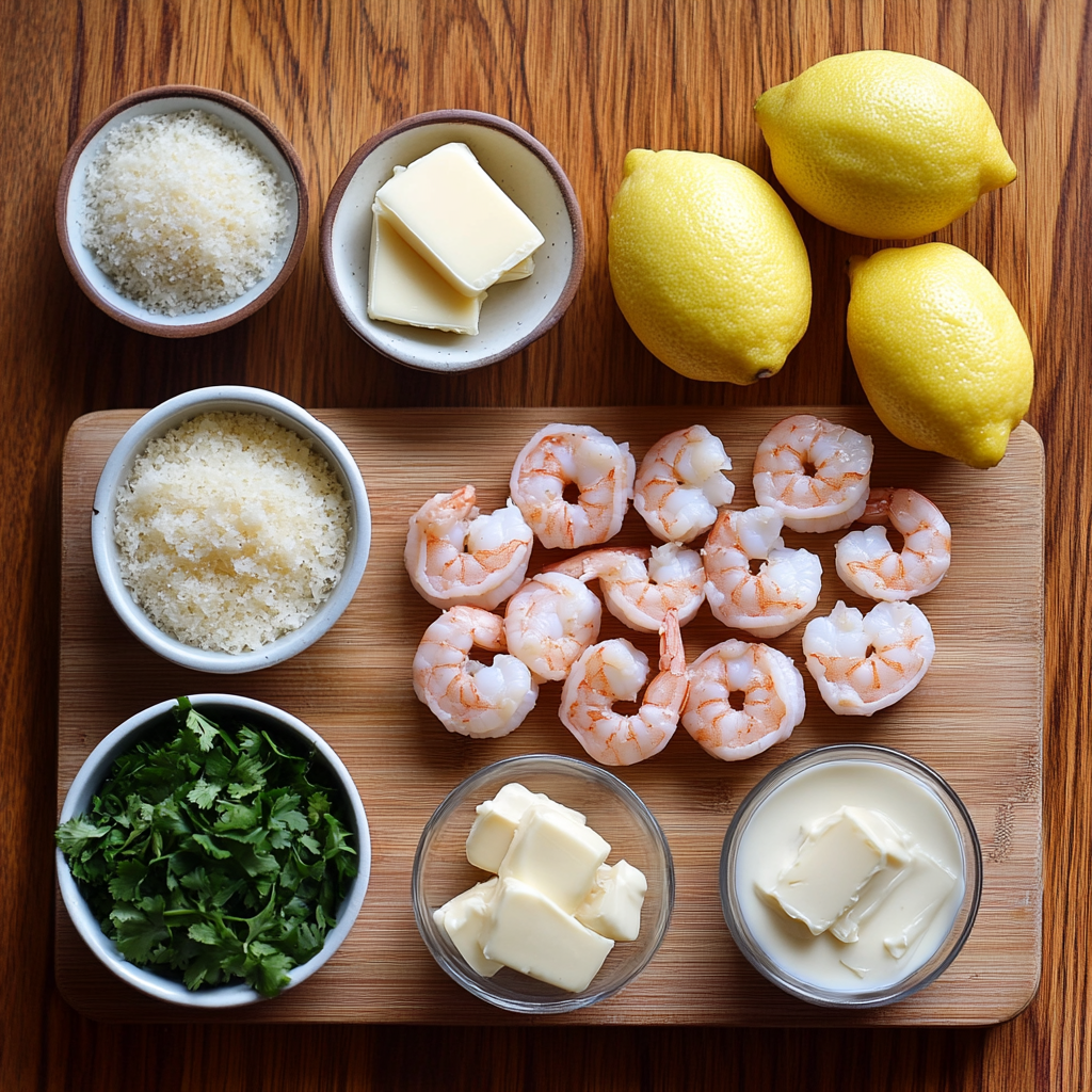 Creamy Garlic Shrimp ingredients