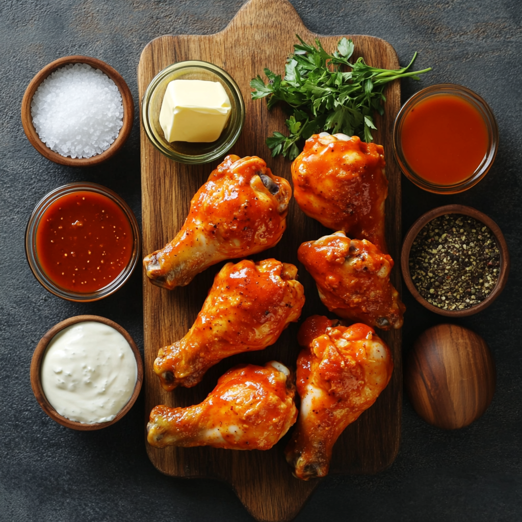 Crispy Buffalo Drumsticks – Oven or Air Fryer ingredients