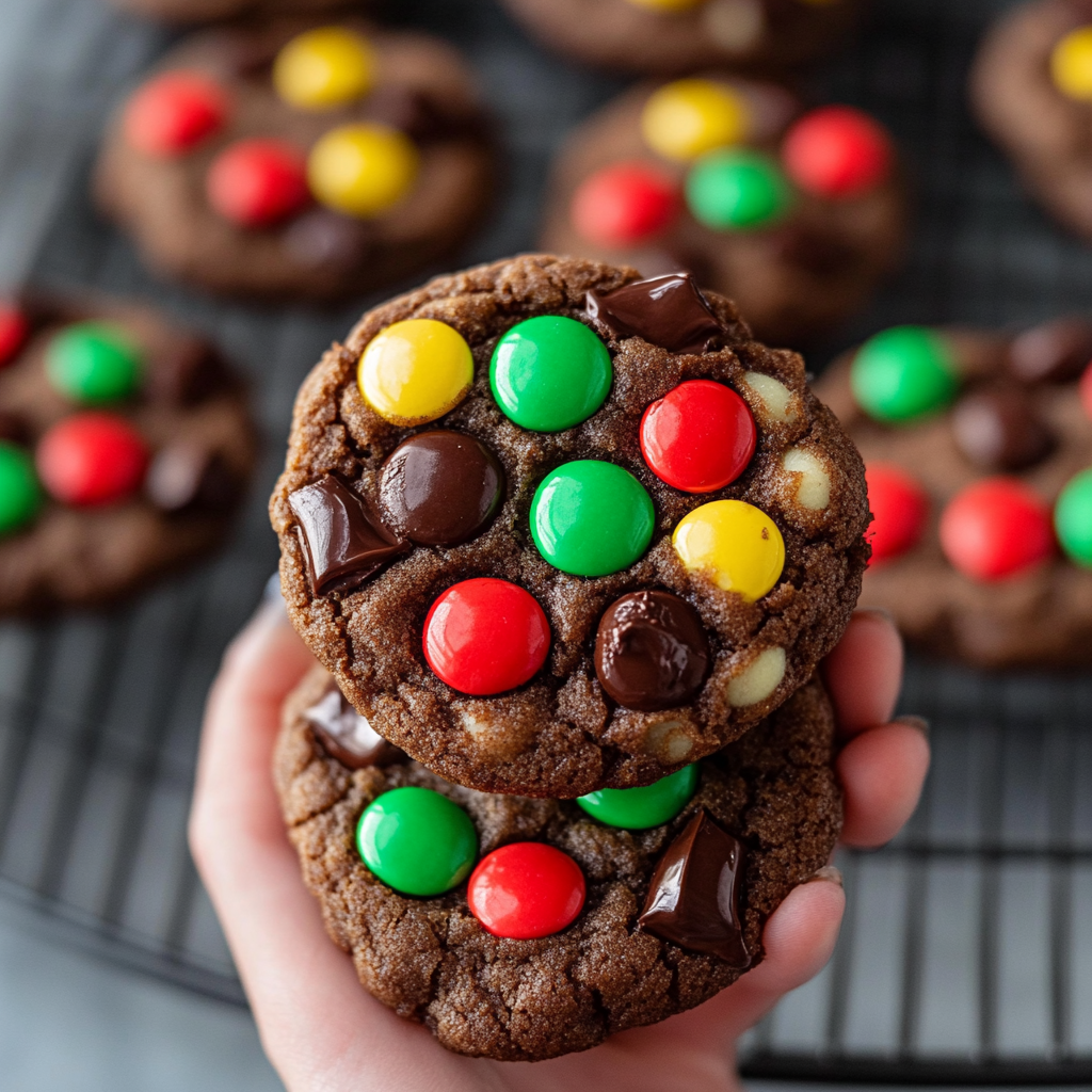 Double Chocolate M&M Cookies