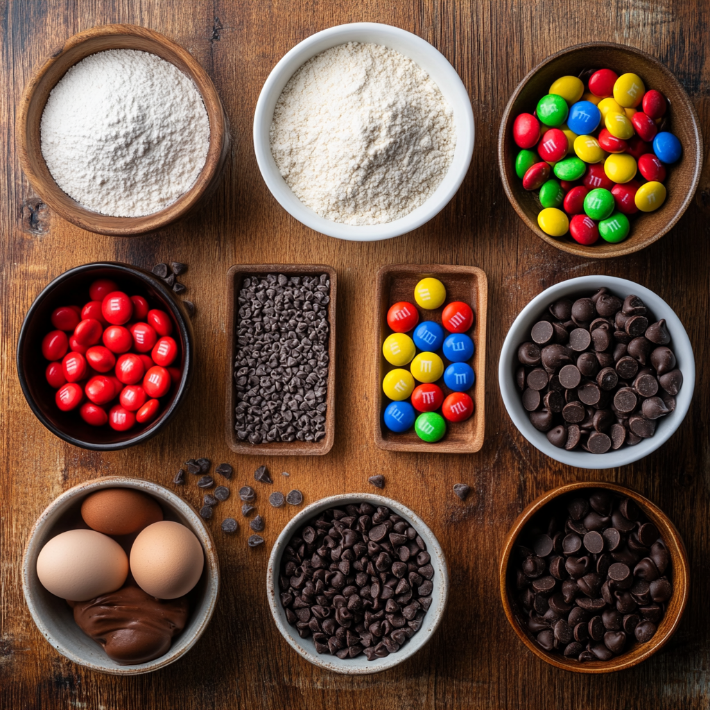 Double Chocolate M&M Cookies ingredients