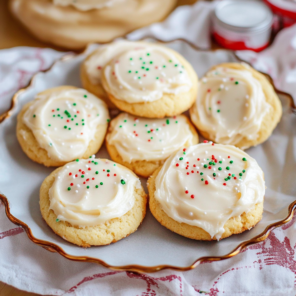 Drop Sugar Cookies with Vanilla Buttercream Frosting