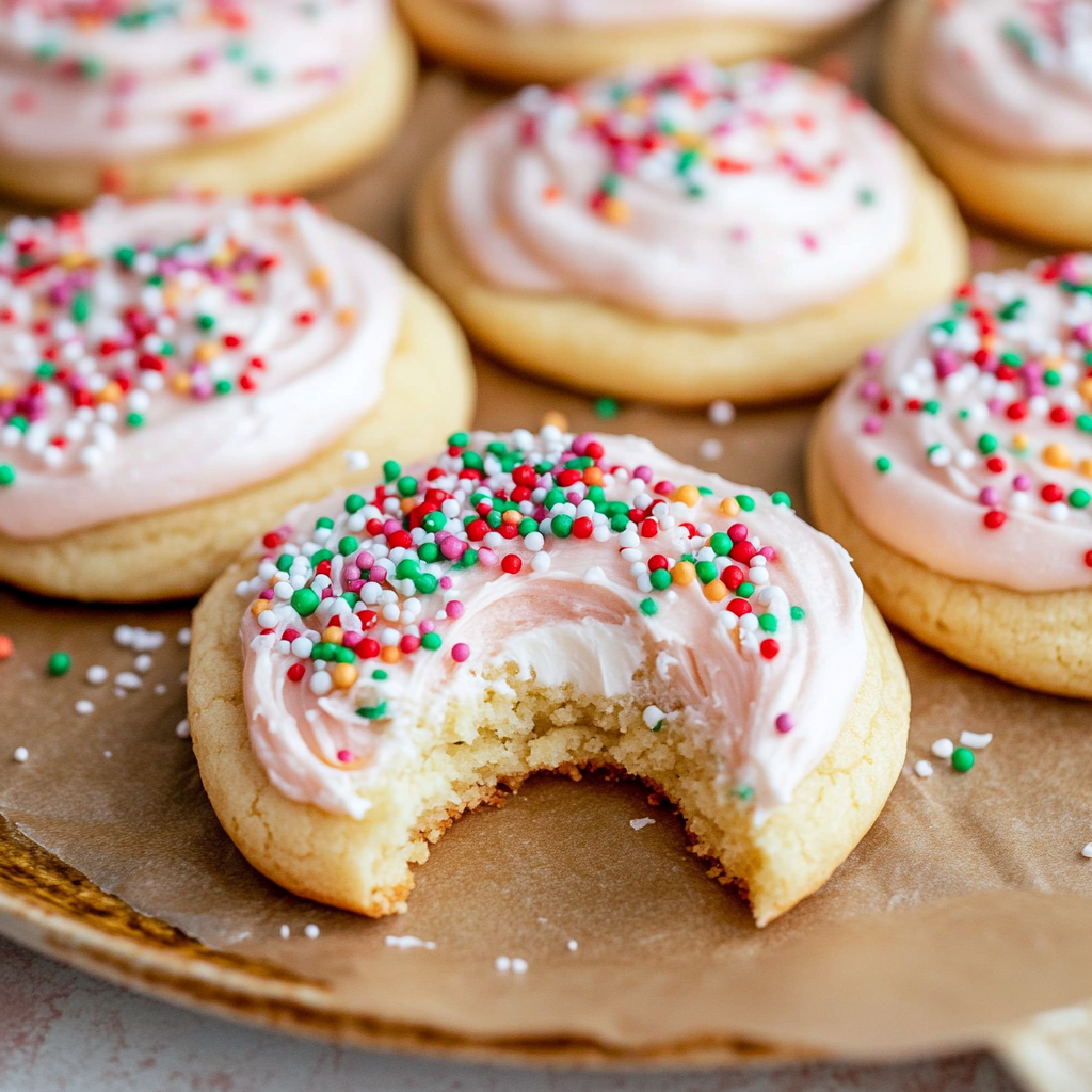 Drop Sugar Cookies with Vanilla Buttercream Frosting