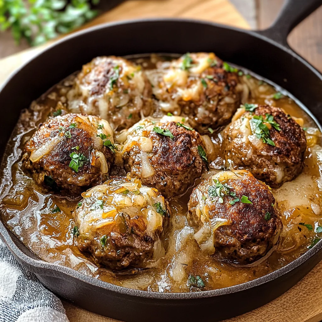 French Onion Meatballs