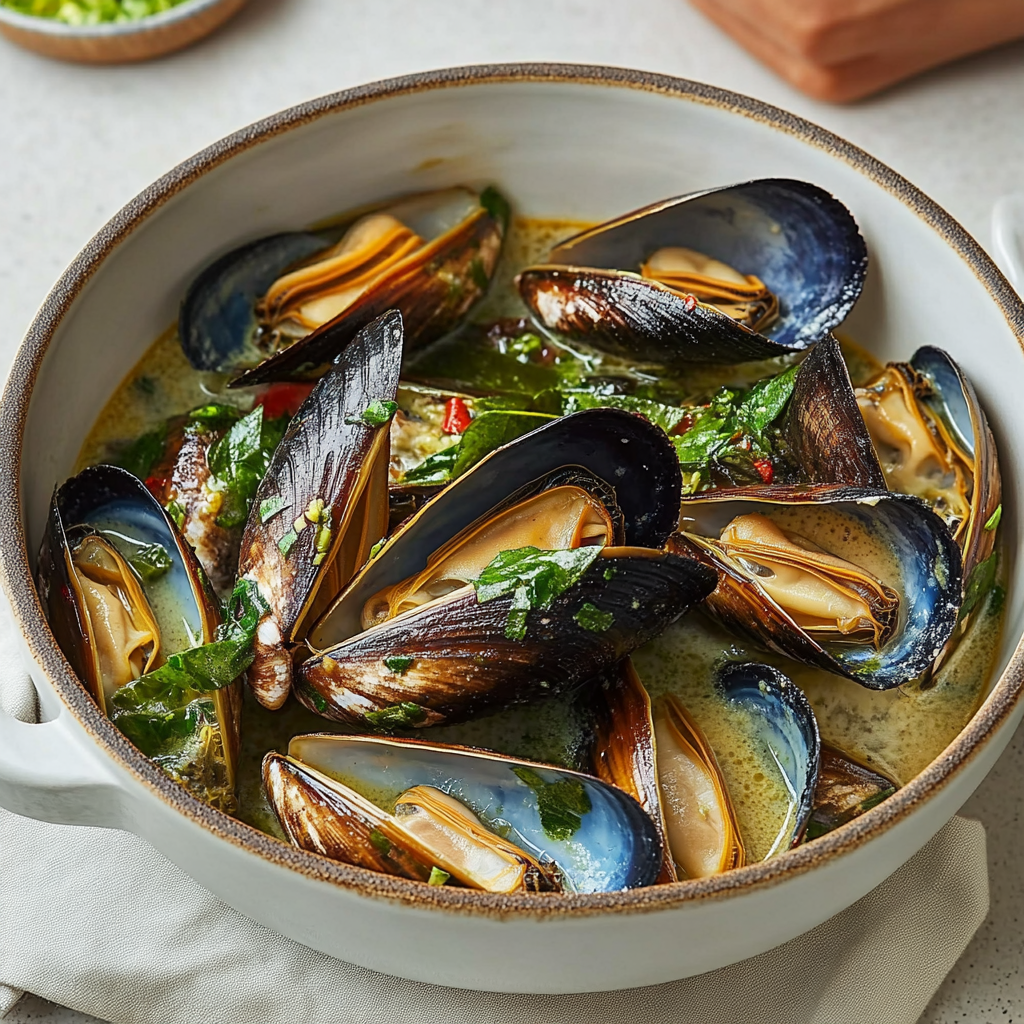 Green Curry Mussels