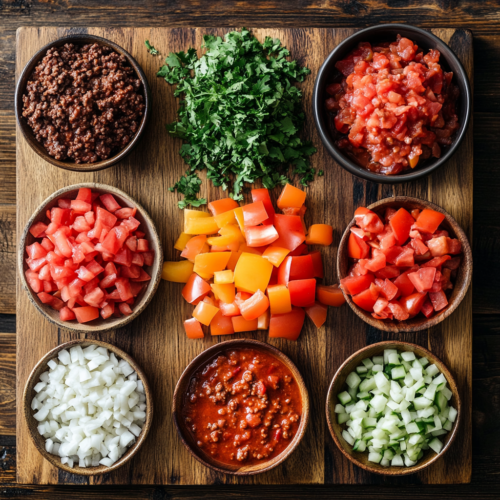 One Pot Chili ingredients