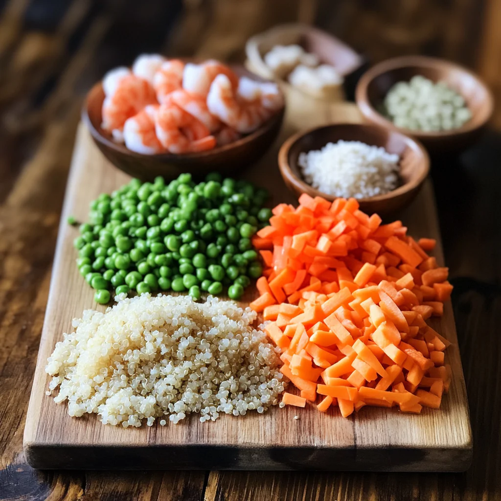 Quinoa Shrimp “Fried Rice” ingredients