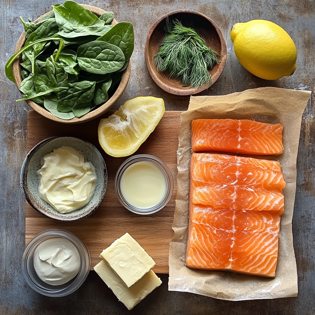 Salmon Wellington ingredients