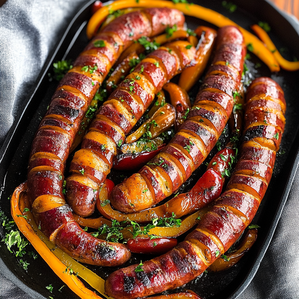 Sheet Pan Hasselback Kielbasa Sausage