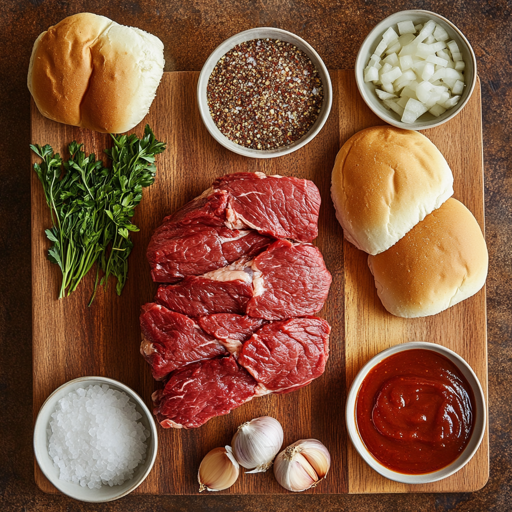 Slow Cooker Cowboy Sandwiches ingredients