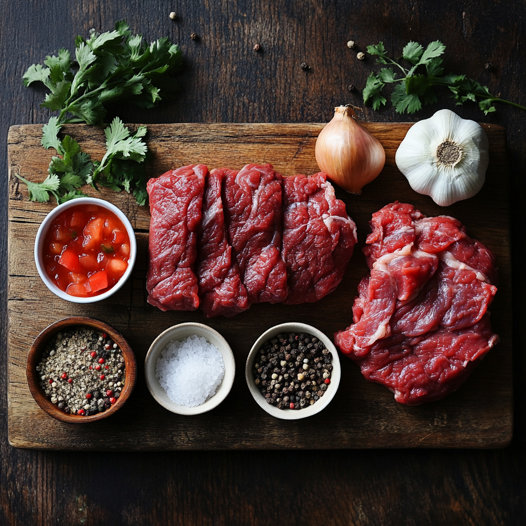 Slow Cooker Salsa Beef ingredients