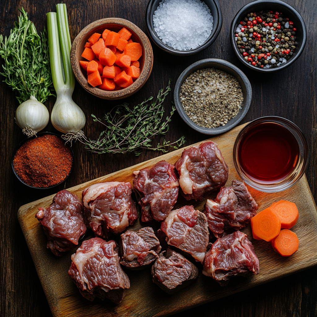 Slowly Braised Beef Osso Buco ingredients