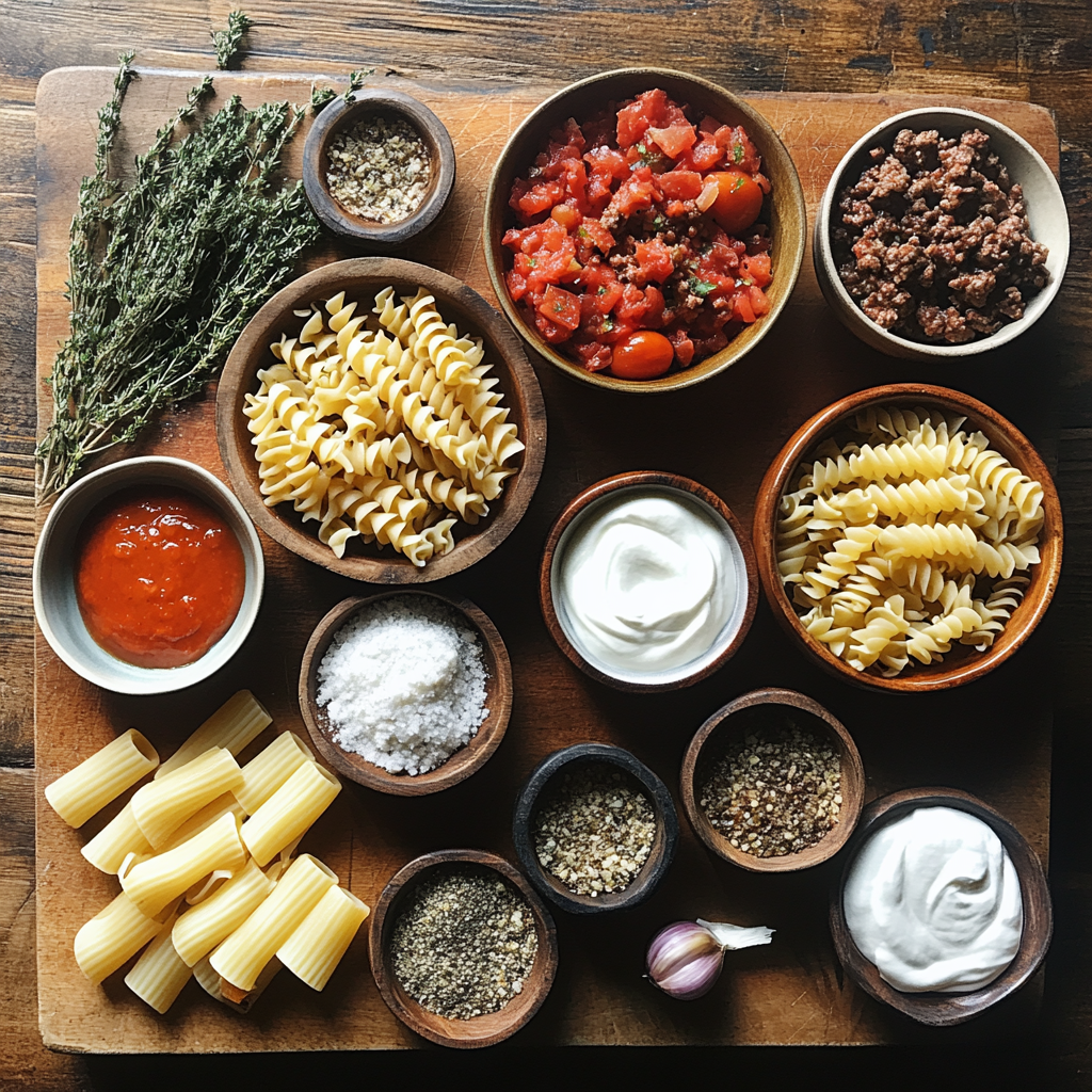 Viral Turkish Pasta Recipe ingredients