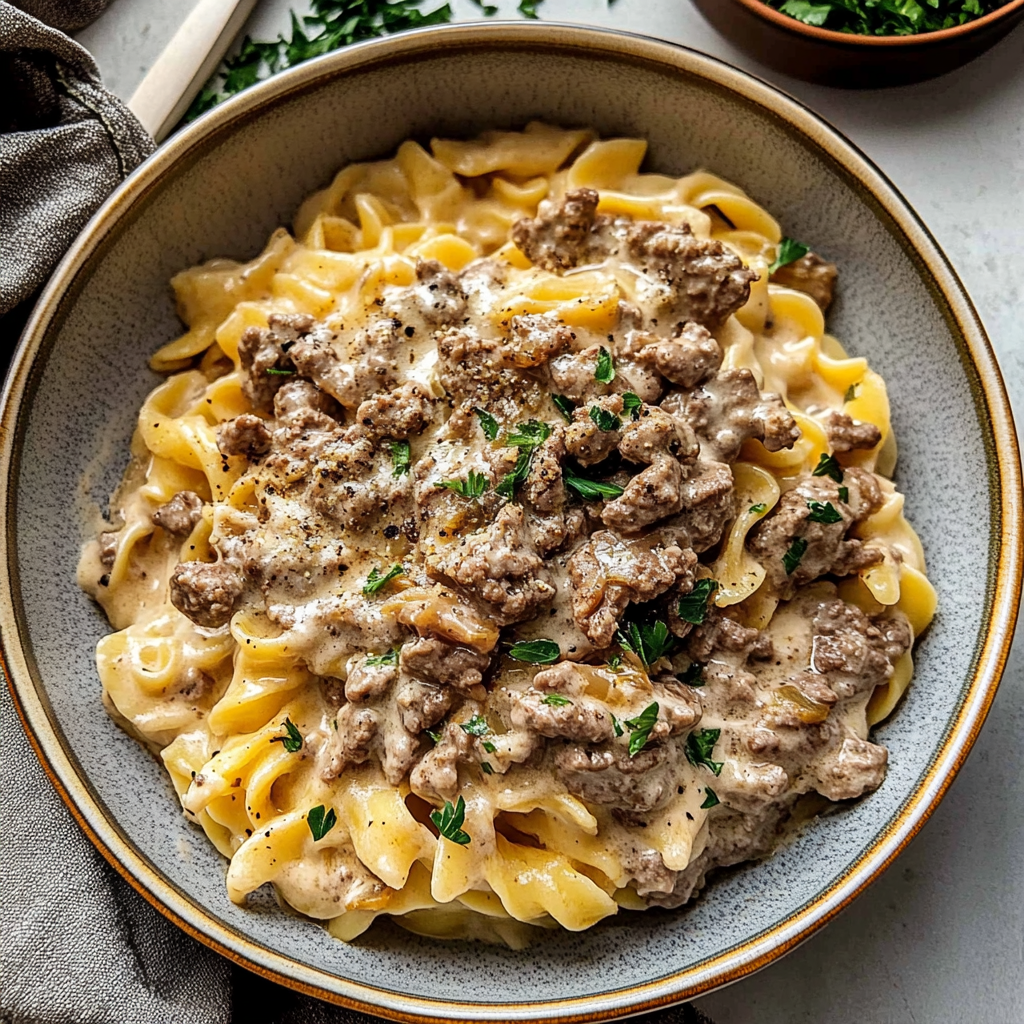 beef stroganoff with ground beef