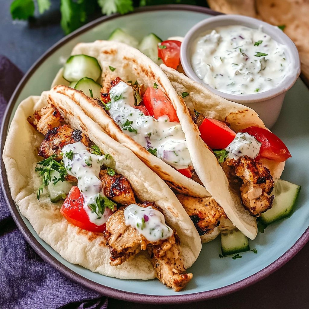 chicken gyros with tzatziki sauce