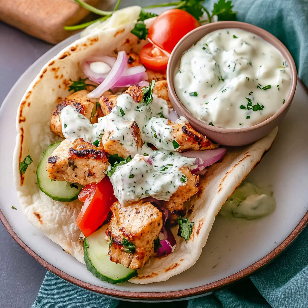 chicken gyros with tzatziki sauce