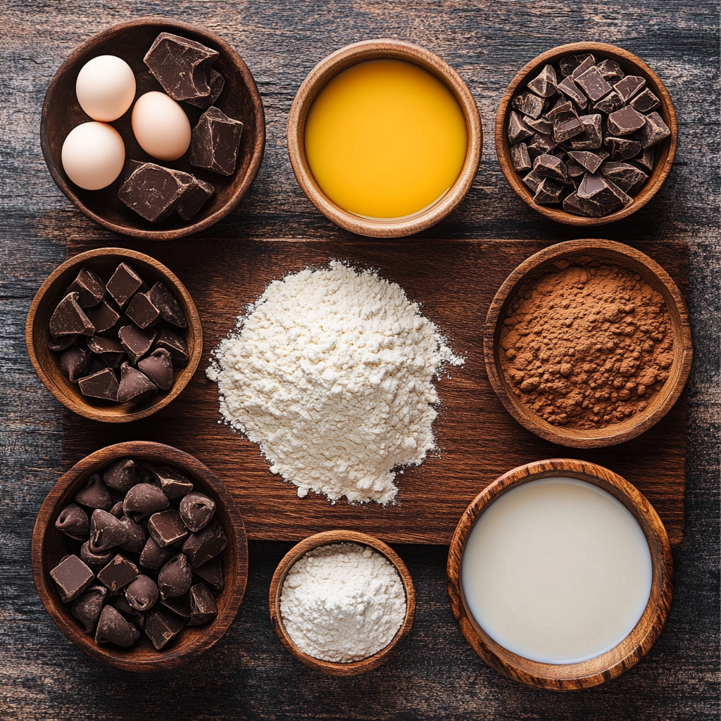 chocolate chocolate chip muffins ingredients