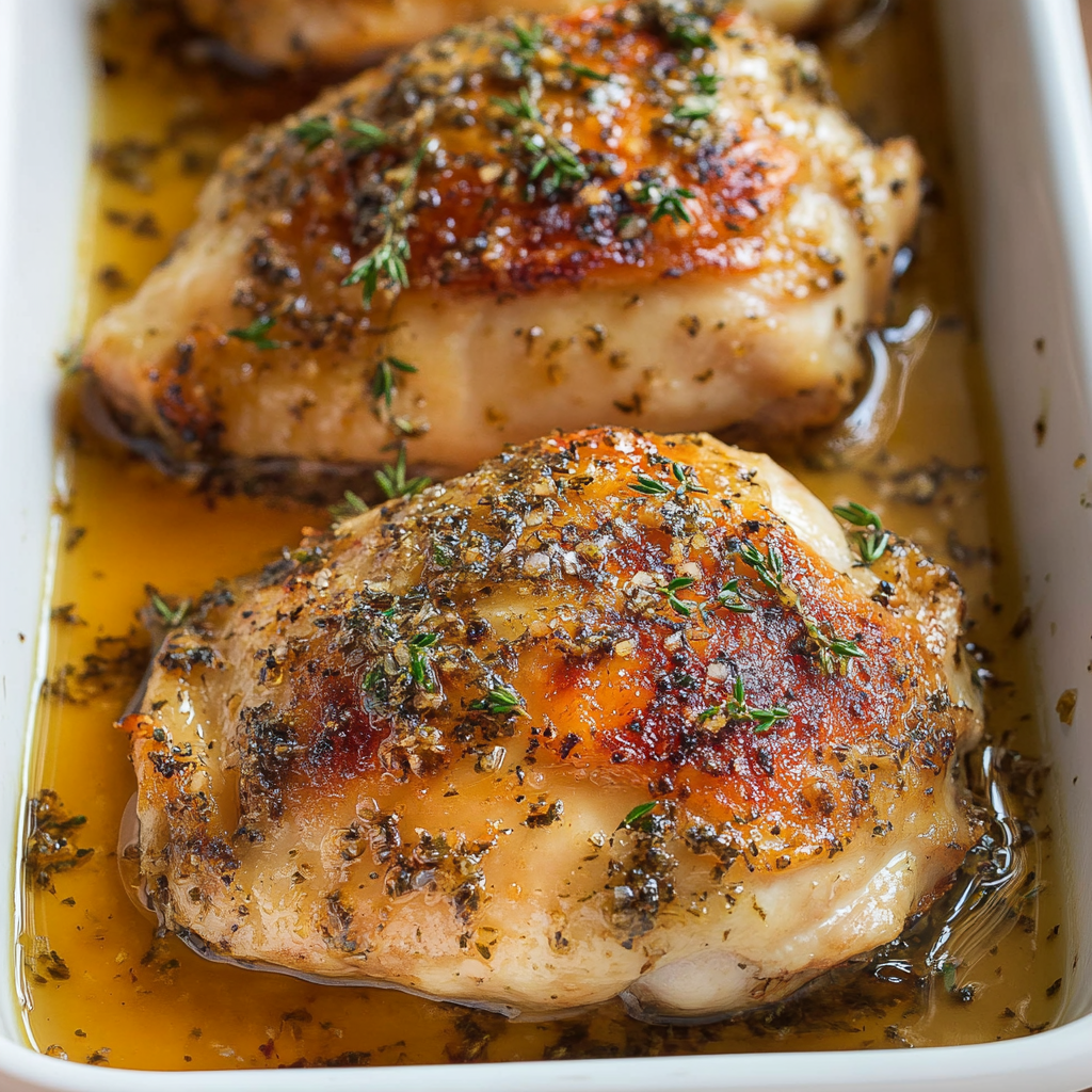 Baked Honey Dijon Mustard Chicken Thighs