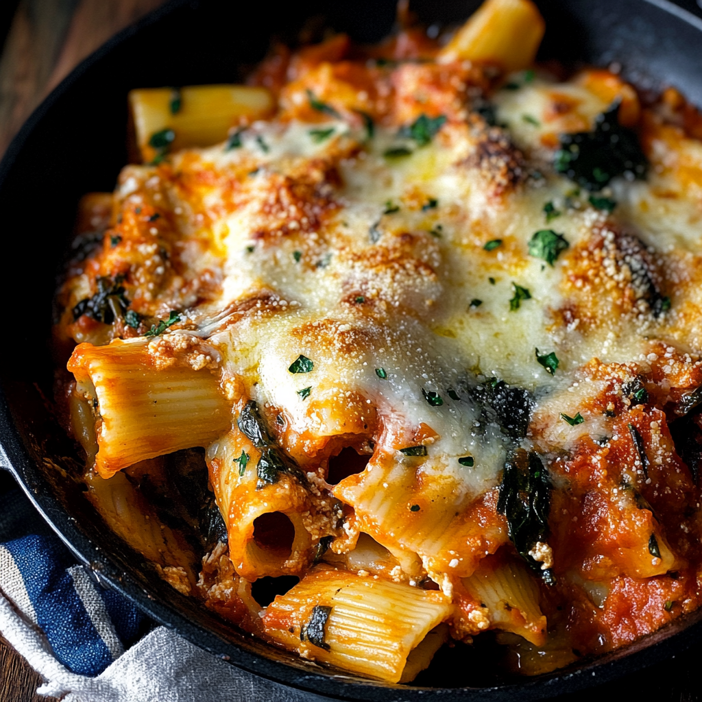 Baked Rigatoni with Spinach and Ricotta