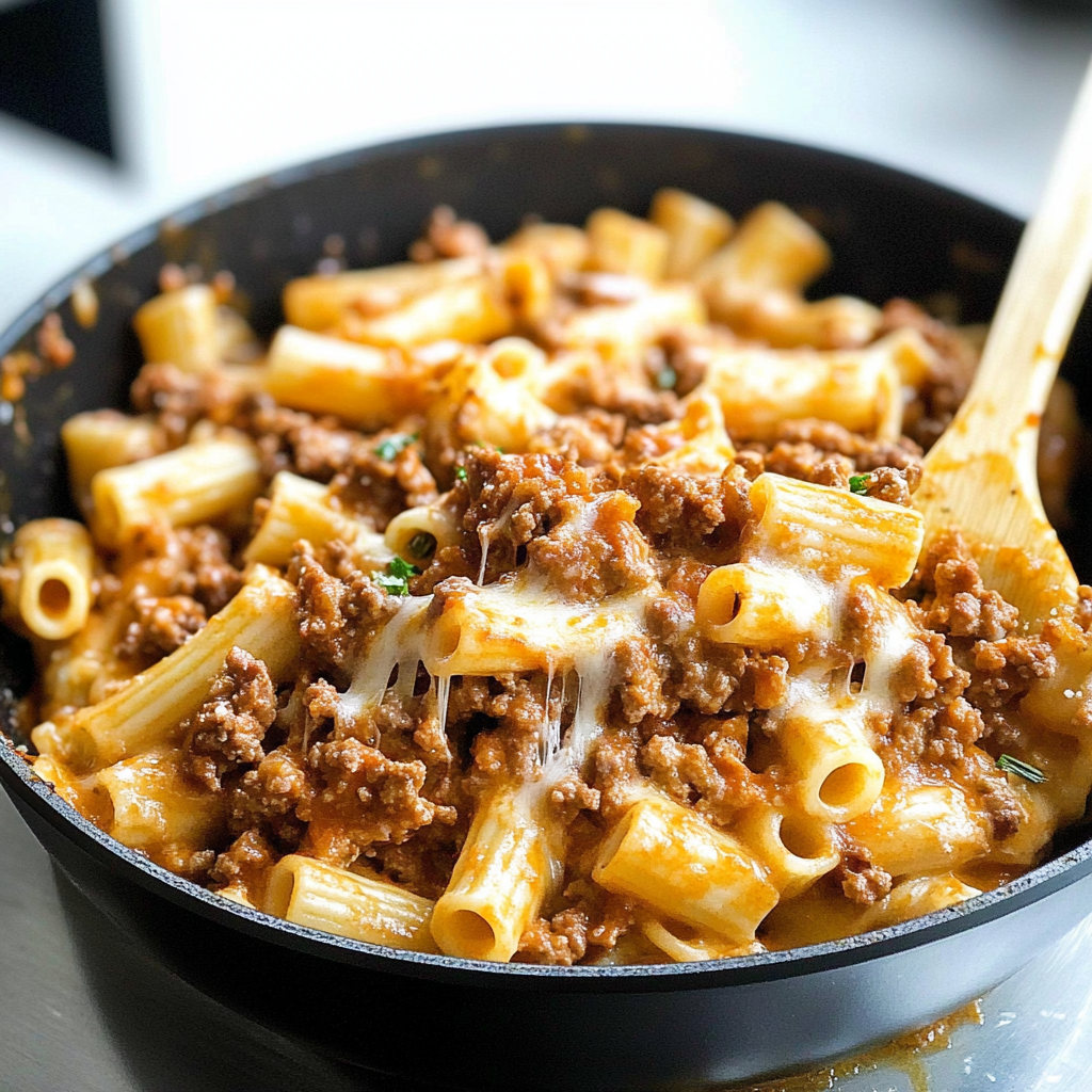 Cheesy Beef Pasta Skillet
