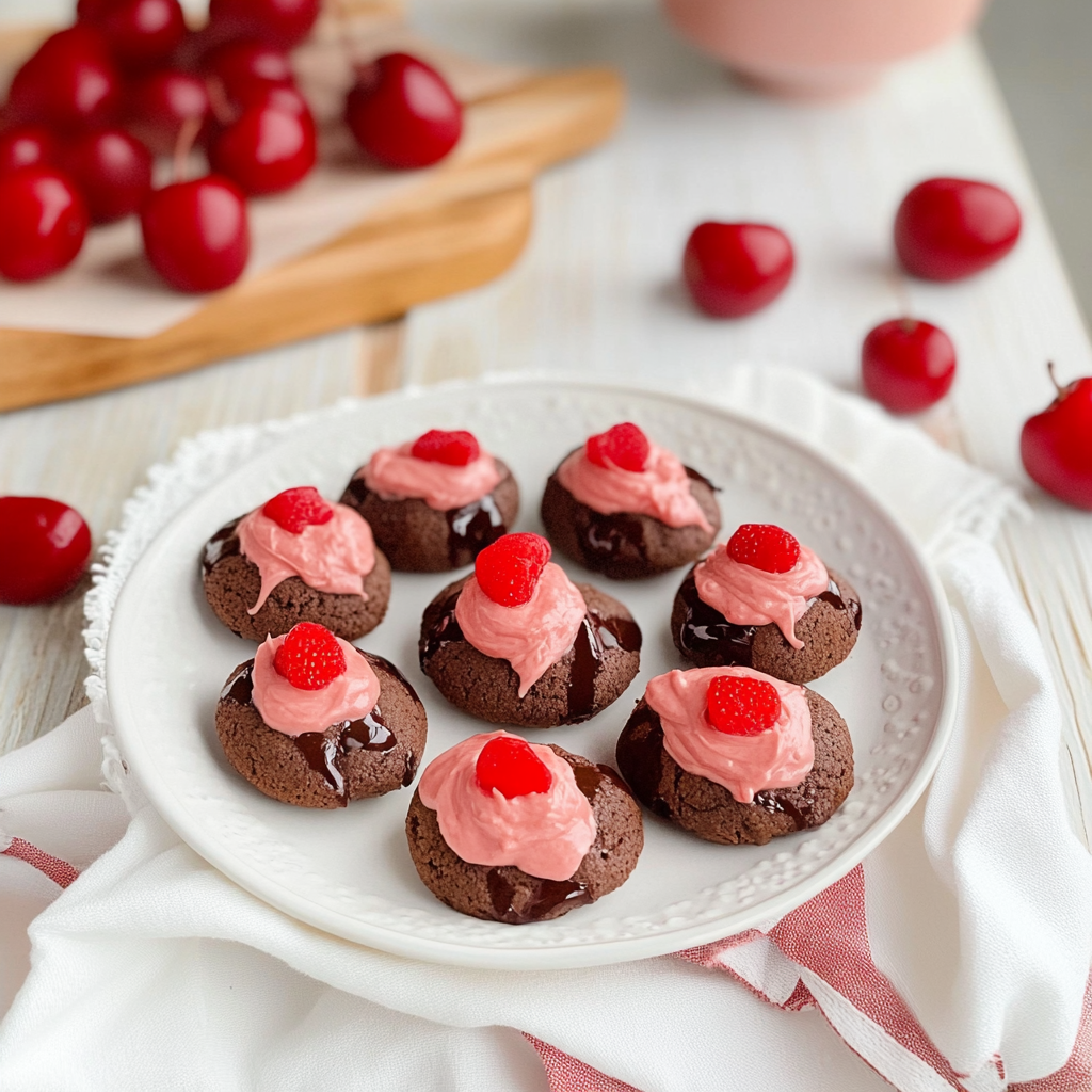 Chocolate Cherry Blossom Cookies