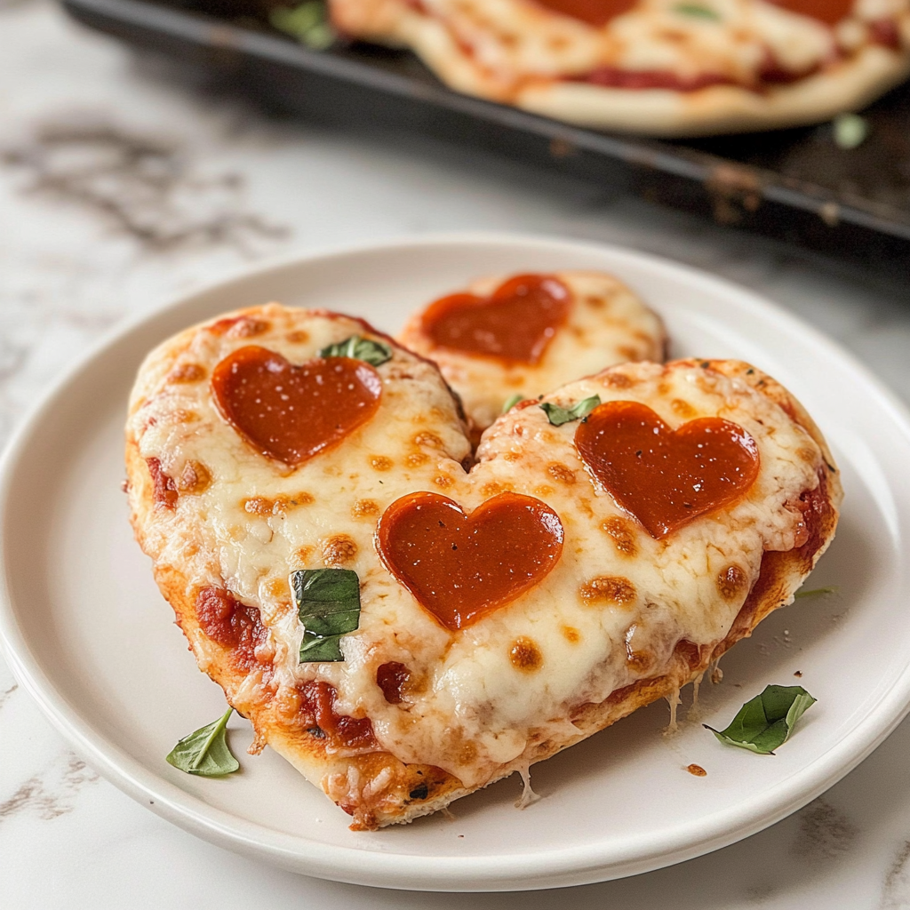 Heart-Shaped Mini Pizzas for Valentine’s