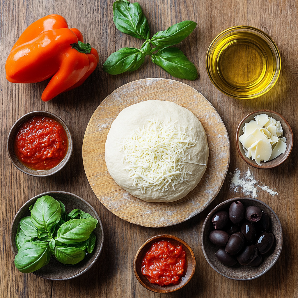 Heart-Shaped Mini Pizzas for Valentine’s ingredients