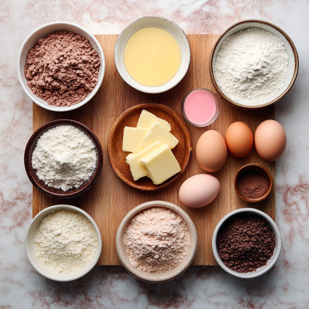 Pink Velvet Cake ingredients