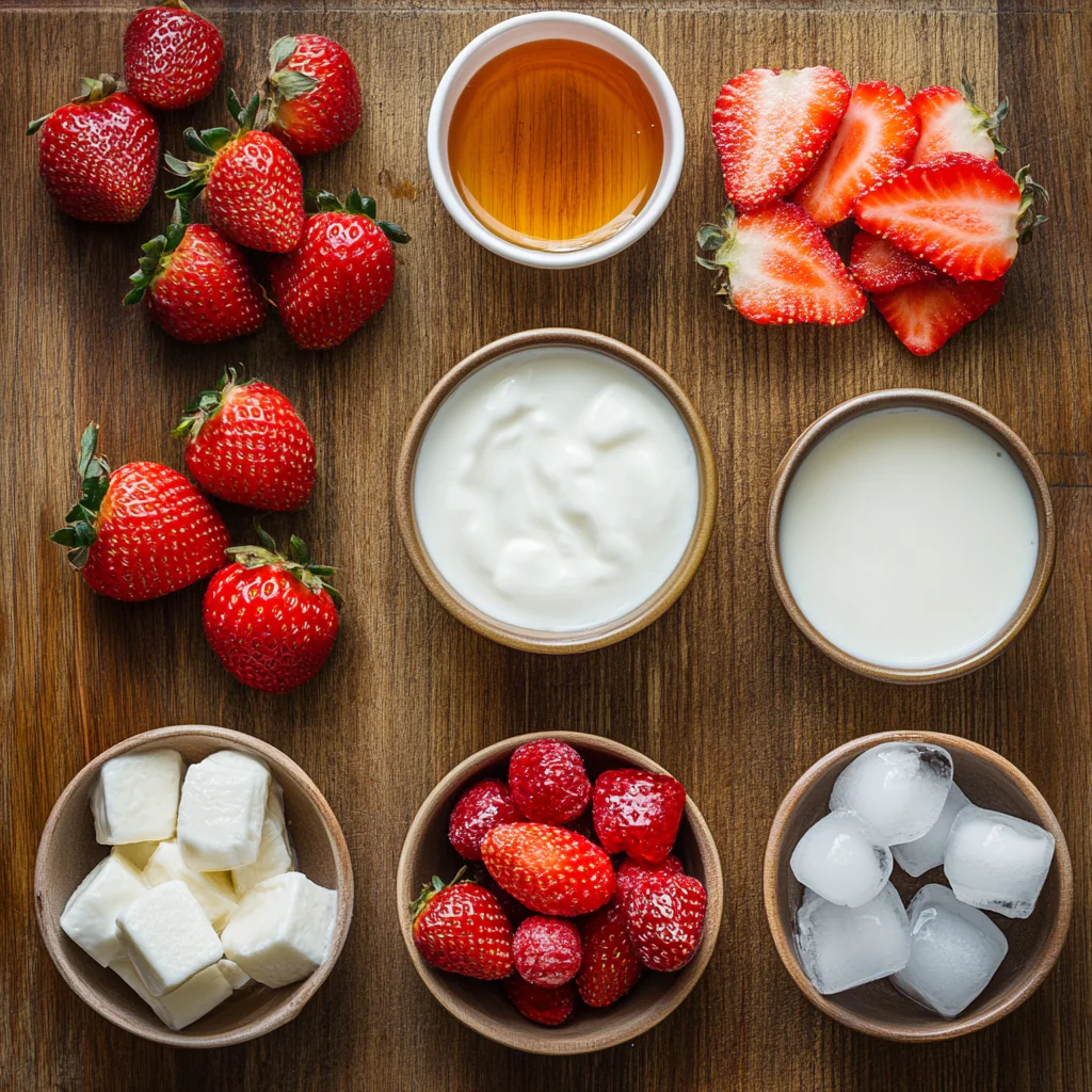 Strawberry Smoothie ingredients