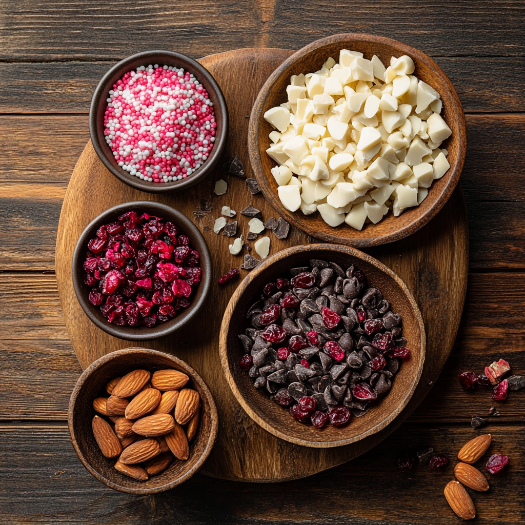 Valentine's Day Bark ingredients