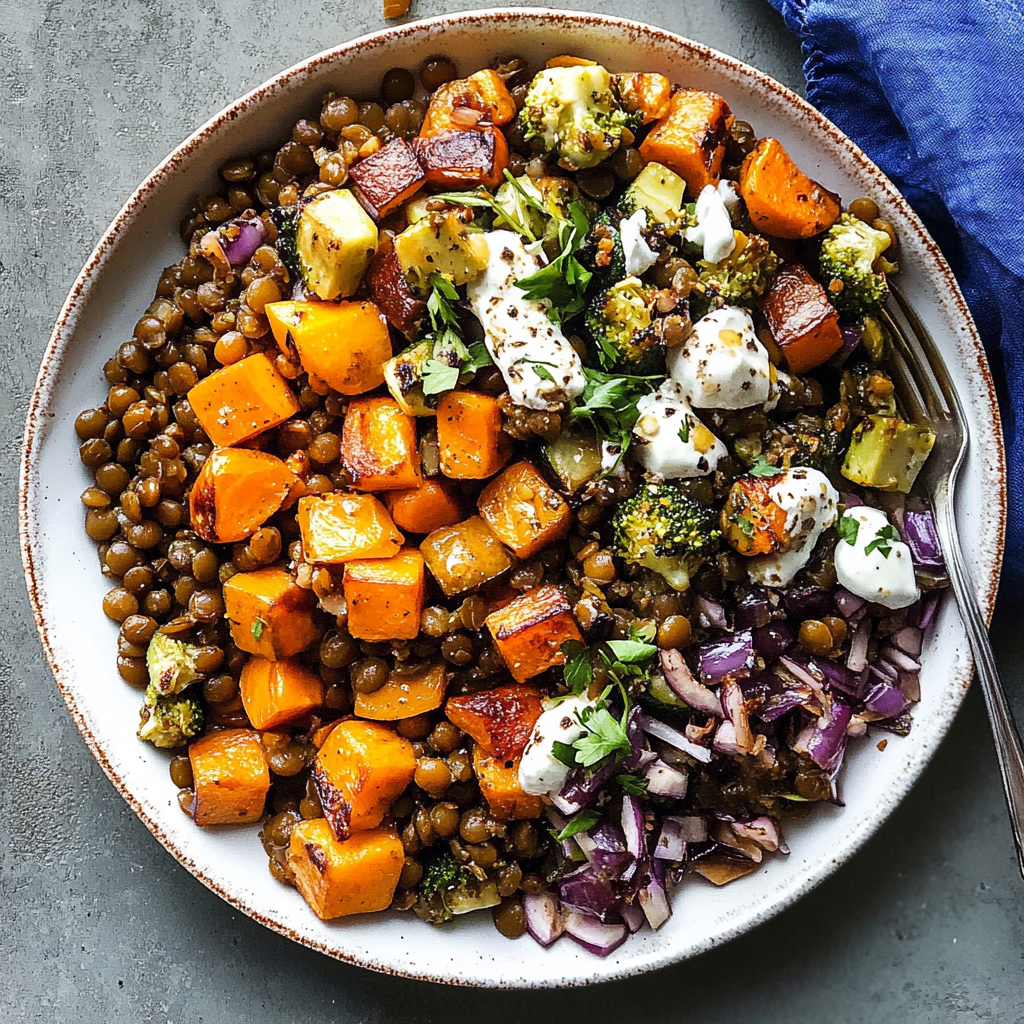 Warm Lentil & Veggie Salad