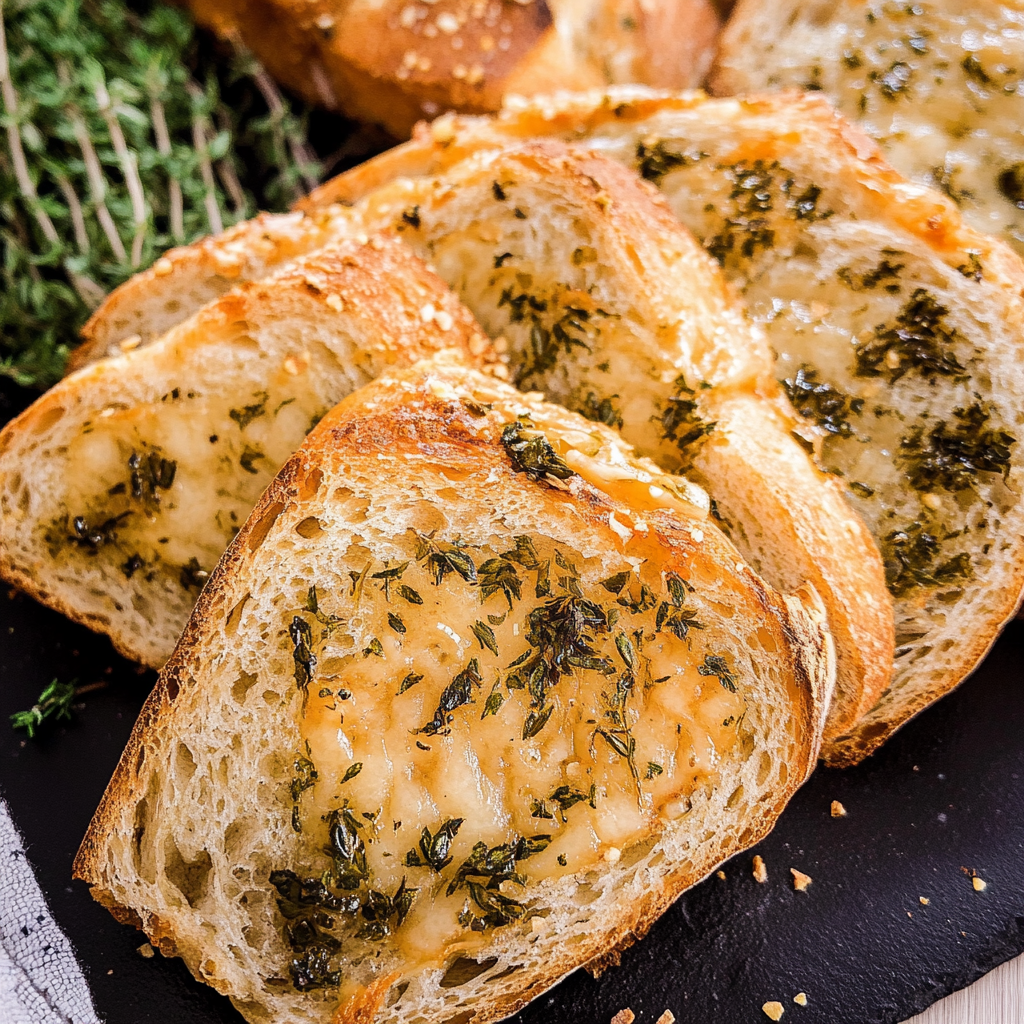 garlic bread with sliced bread