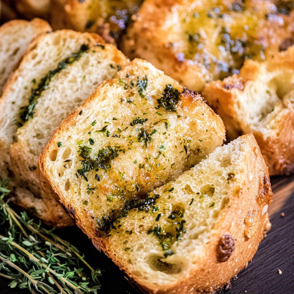 garlic bread with sliced bread