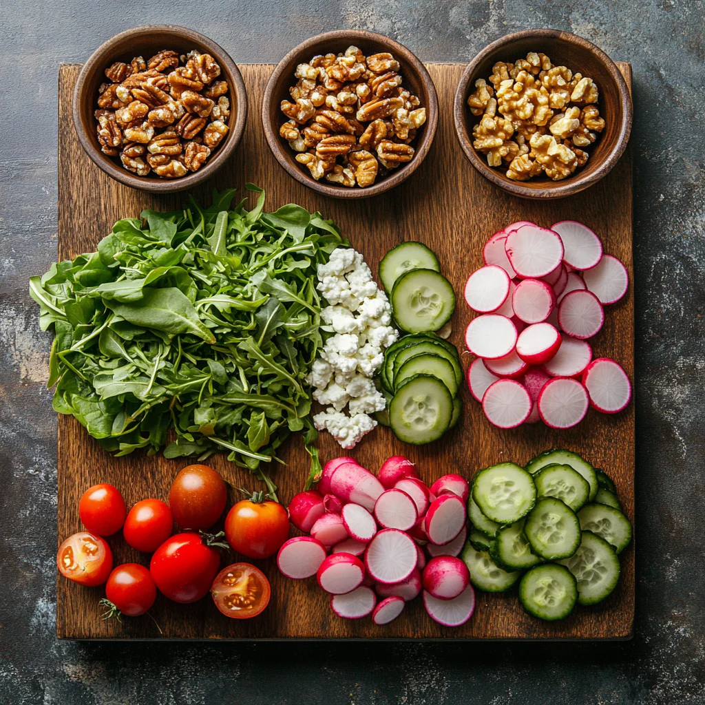 Easter Spring Salad with Goat Cheese ingredients