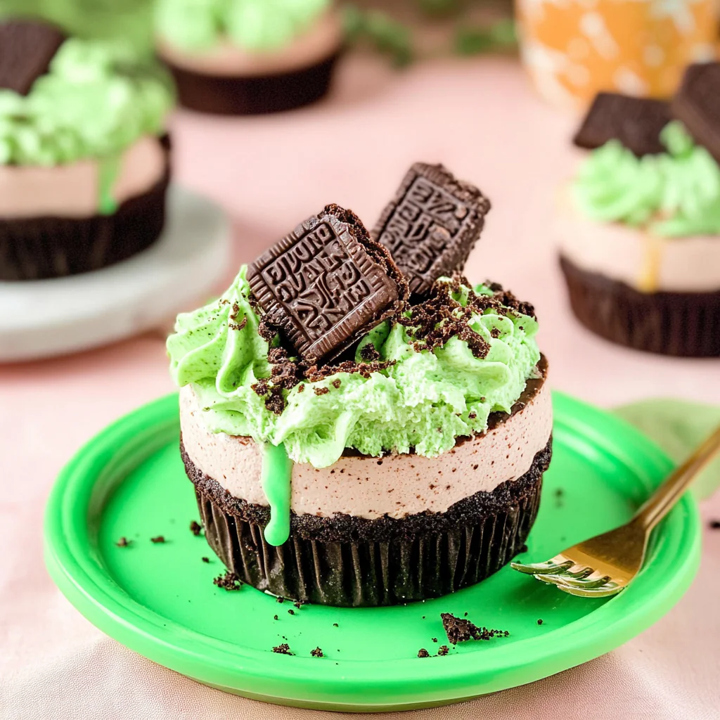Oreo Chocolate Mint Cheesecakes