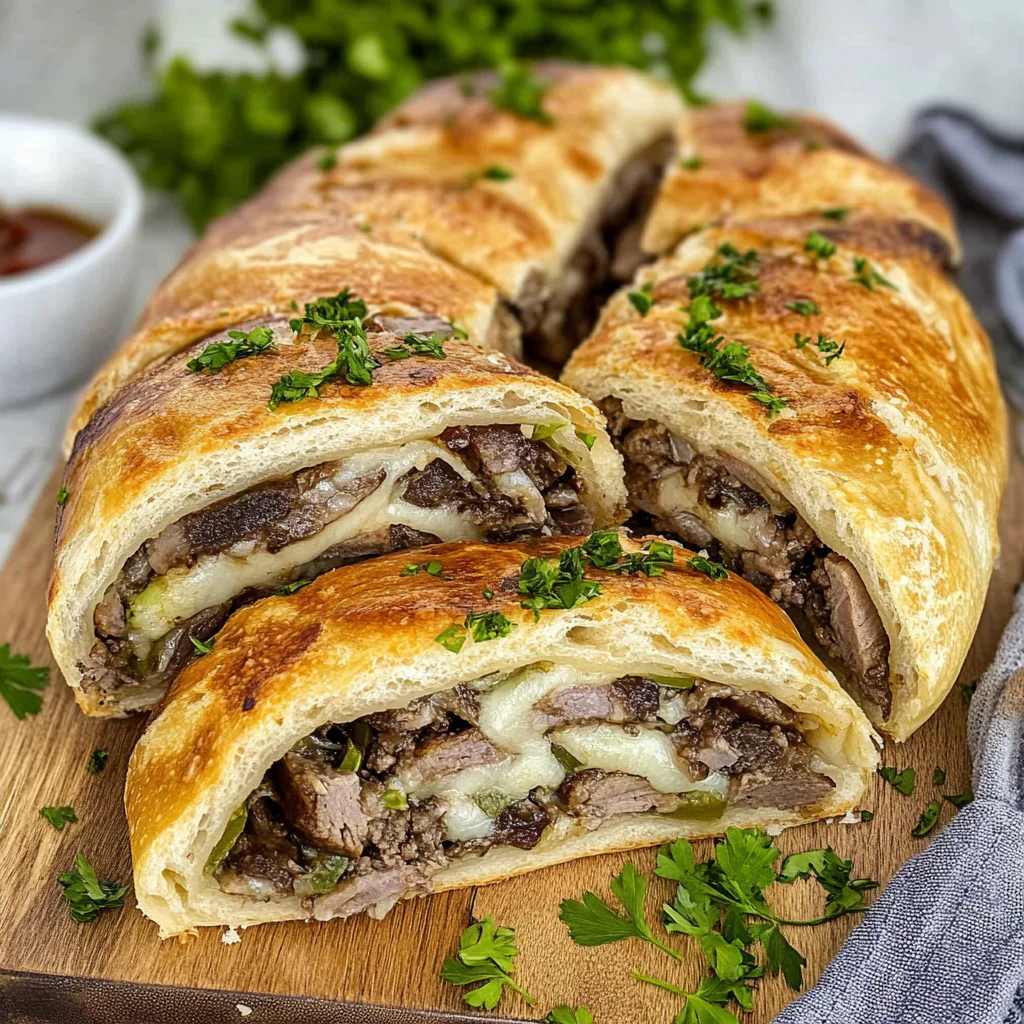 Philly Cheesesteak Stromboli
