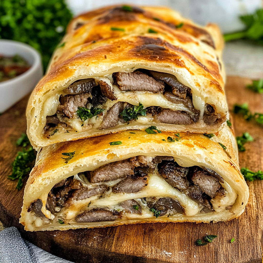 Philly Cheesesteak Stromboli