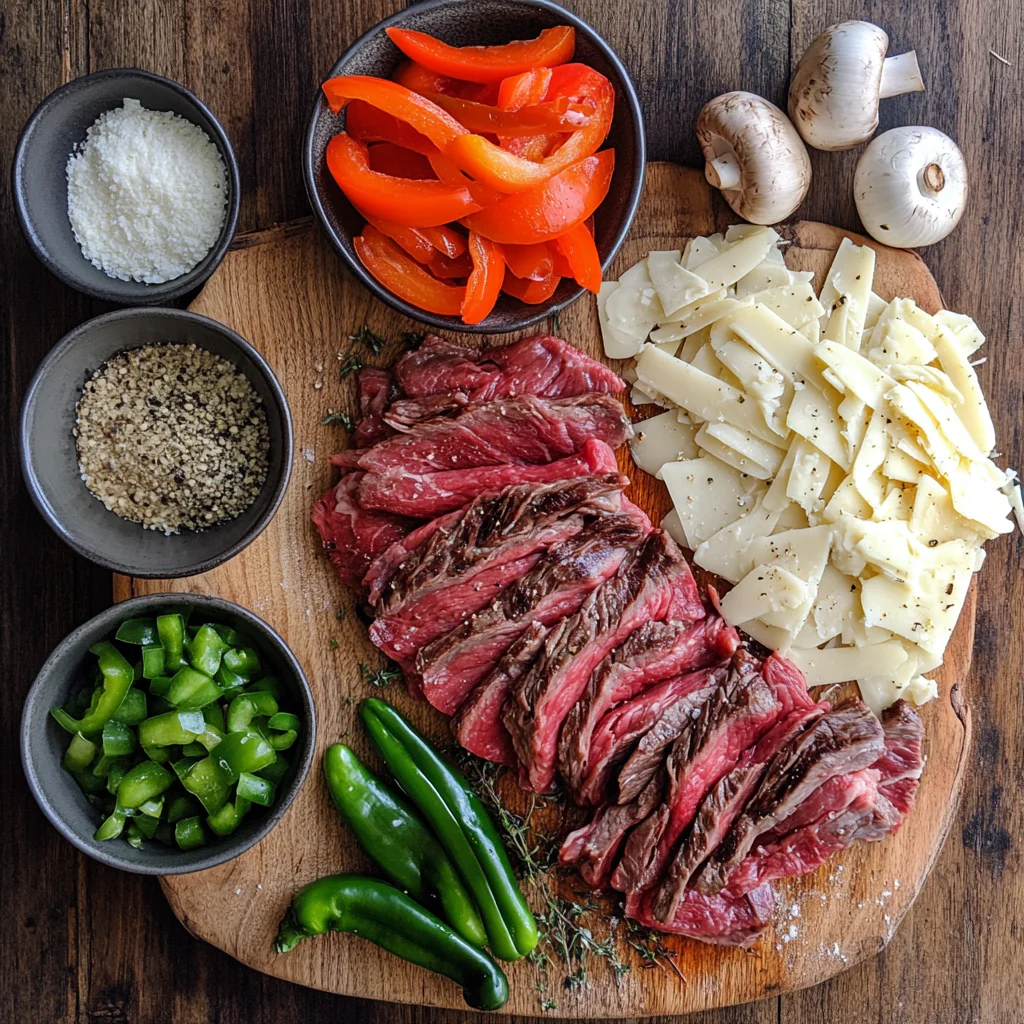 Philly Cheesesteak Stromboli ingredients