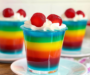 Rainbow Jell-O Cups