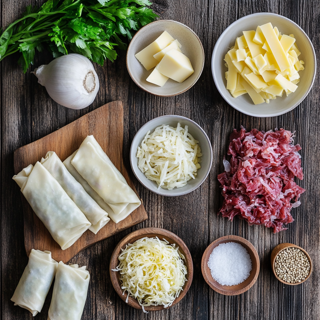 Reuben Egg Rolls ingredients
