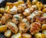 garlic parmesan chicken and potatoes