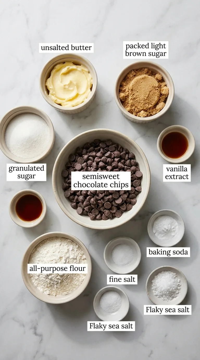 Bakery Style Chocolate Chip Cookies ingredients