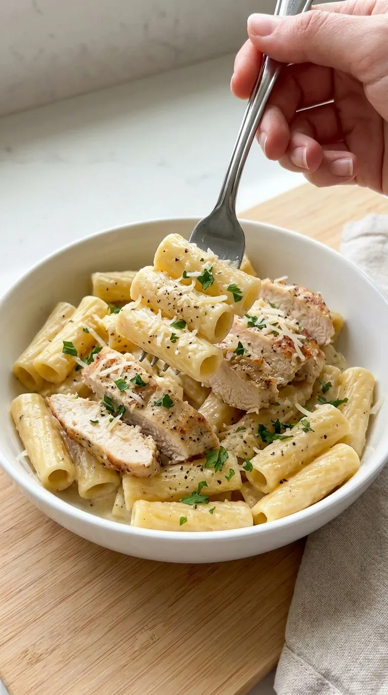 Creamy Chicken Pasta with Garlic Parmesan Sauce step Final
